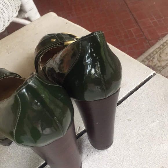 Green patent leather chunky heels - Picture 5 of 5